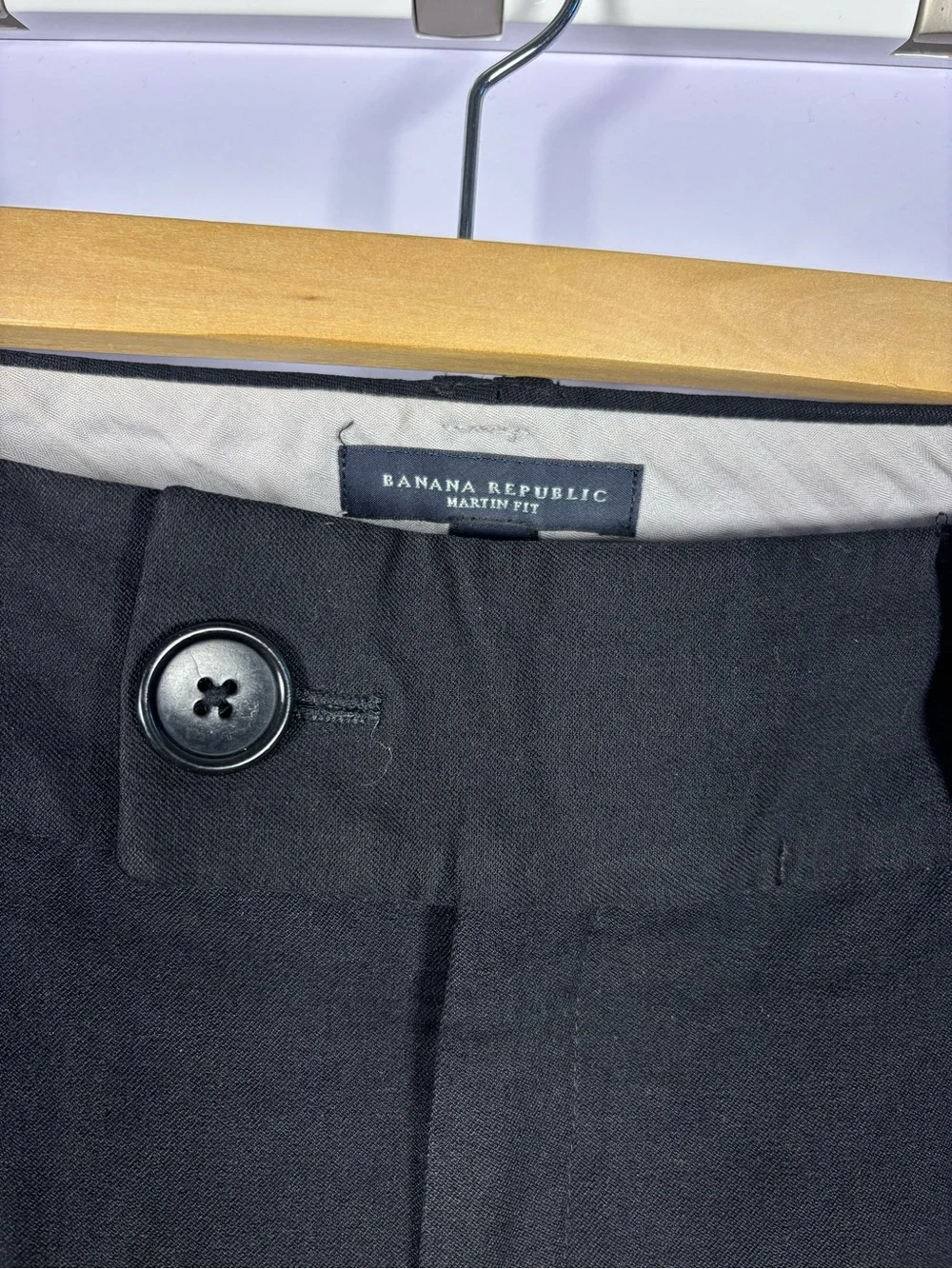 Banana Republic Black Martin Fit Stretch Comfy Chic Boot Cut Dress Pants 6 - Picture 2 of 7
